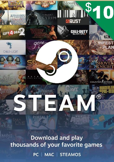 Carte Steam 10 USD