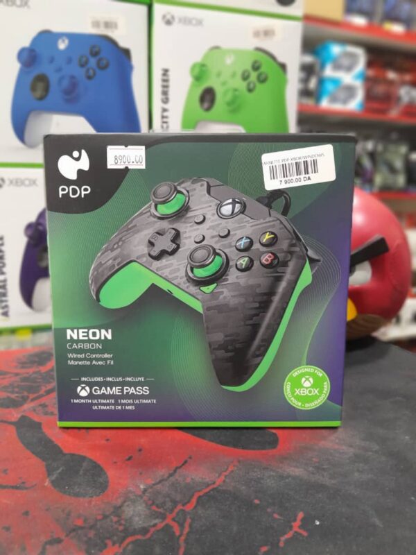 PDP Neon Carbon Wired Controller Xbox/PC Noir/Vert